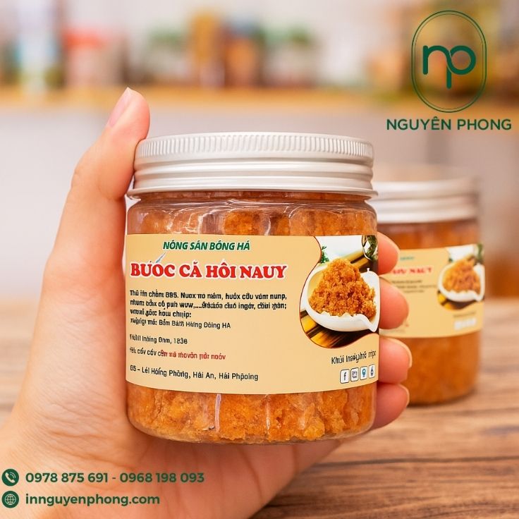 Mẫu tem nhãn ruốc cá hồi 